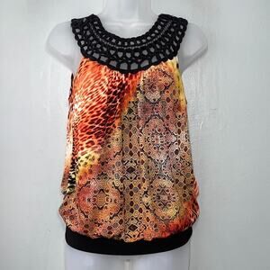 Wrapper Size Small Sleeveless Blouson Top Goblincore Hippie Festival Boho Y2K